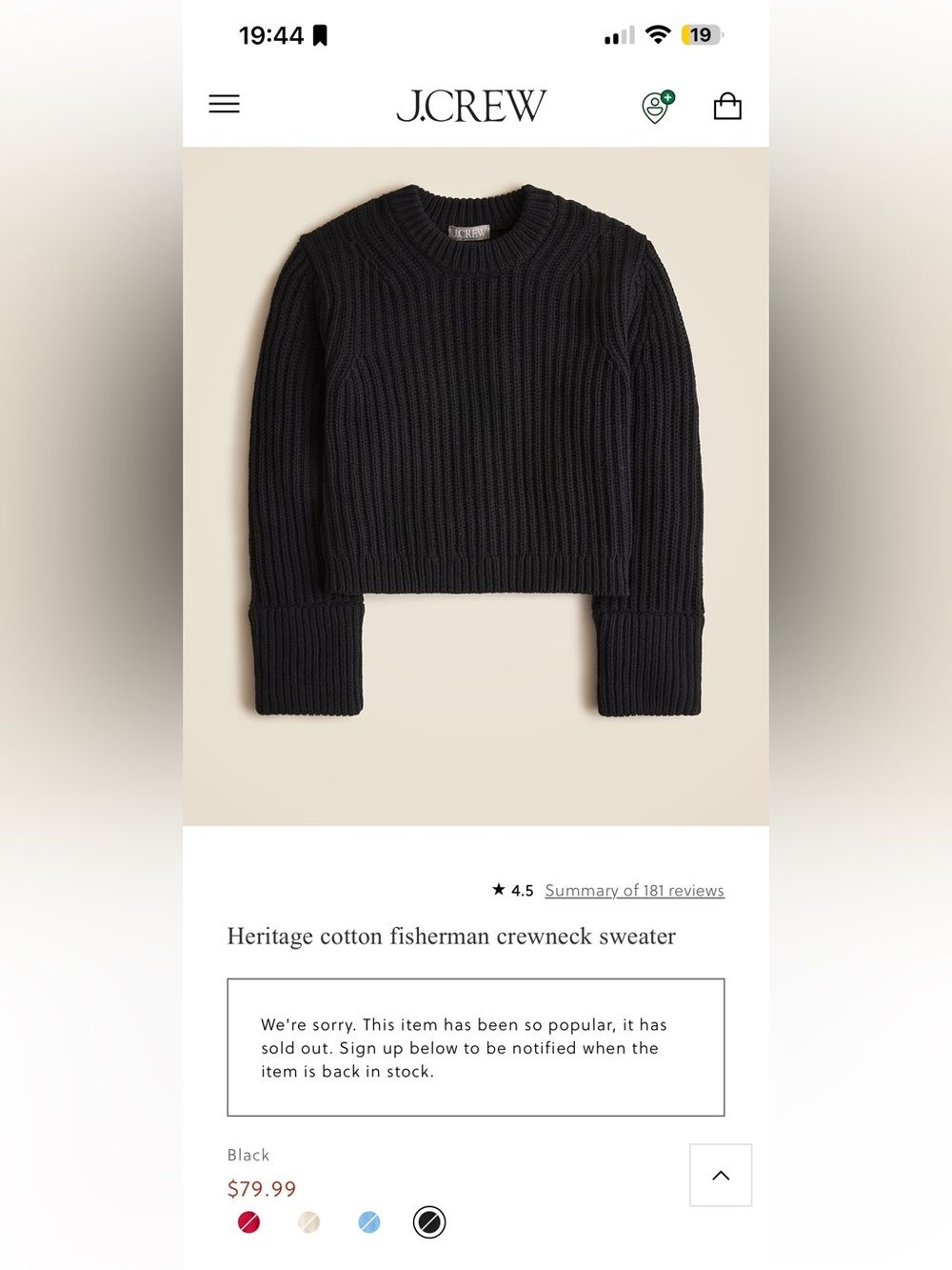 luxurious J. Crew cotton chunky cozy sweater
